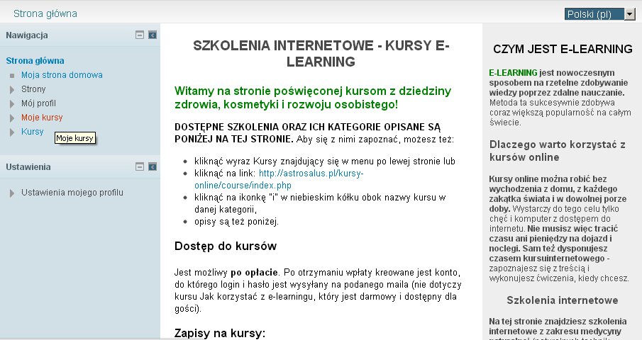Logowanie do kursu online